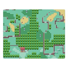 Green Retro Games Pattern Two Sides Premium Plush Fleece Blanket (large) by Bakwanart