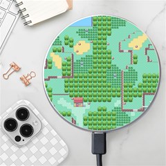 Green Retro Games Pattern Wireless Fast Charger(white) by Bakwanart