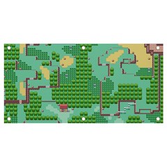 Green Retro Games Pattern Banner And Sign 4  X 2  by Bakwanart