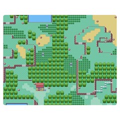 Green Retro Games Pattern Premium Plush Fleece Blanket (medium) by Bakwanart