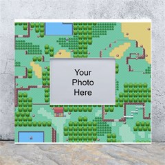 Green Retro Games Pattern White Wall Photo Frame 5  X 7  by Bakwanart