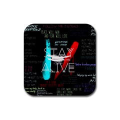 Stay Alive Rubber Coaster (square)