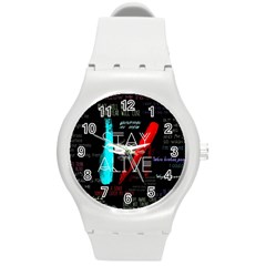 Stay Alive Round Plastic Sport Watch (m) by Bakwanart