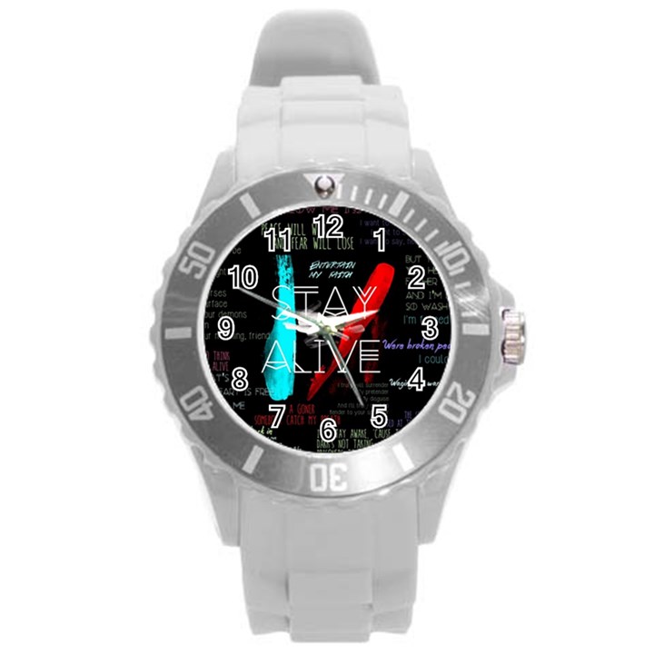 Stay Alive Round Plastic Sport Watch (L)