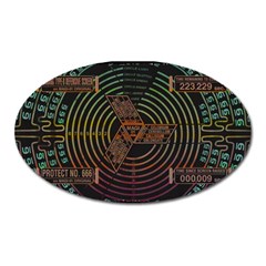 Black And Green Area Rug Neon Genesis Evangelion Computer Communication Oval Magnet by Bakwanart