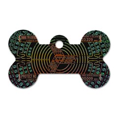 Black And Green Area Rug Neon Genesis Evangelion Computer Communication Dog Tag Bone (one Side) by Bakwanart