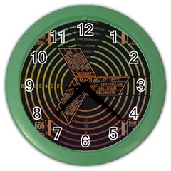 Black And Green Area Rug Neon Genesis Evangelion Computer Communication Color Wall Clock by Bakwanart