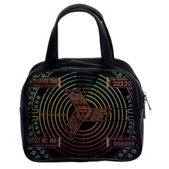 Black And Green Area Rug Neon Genesis Evangelion Computer Communication Classic Handbag (two Sides) by Bakwanart