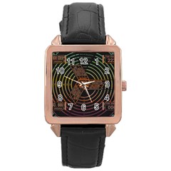 Black And Green Area Rug Neon Genesis Evangelion Computer Communication Rose Gold Leather Watch  by Bakwanart