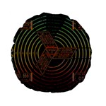 Black And Green Area Rug Neon Genesis Evangelion Computer Communication Standard 15  Premium Flano Round Cushions Front