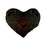 Black And Green Area Rug Neon Genesis Evangelion Computer Communication Standard 16  Premium Flano Heart Shape Cushions Front