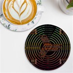 Black And Green Area Rug Neon Genesis Evangelion Computer Communication UV Print Round Tile Coaster Front