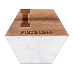 I Love Pistachio Marble Wood Coaster (hexagon) 