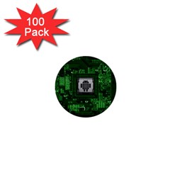 Technology Computer Chip Electronics Industry Circuit Board 1  Mini Buttons (100 Pack)  by Bakwanart