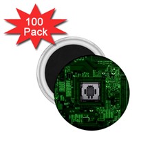 Technology Computer Chip Electronics Industry Circuit Board 1 75  Magnets (100 Pack)  by Bakwanart