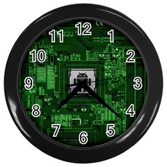 Technology Computer Chip Electronics Industry Circuit Board Wall Clock (black) by Bakwanart