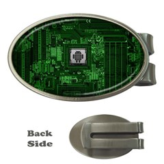 Technology Computer Chip Electronics Industry Circuit Board Money Clips (oval)  by Bakwanart