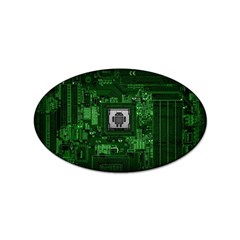 Technology Computer Chip Electronics Industry Circuit Board Sticker (oval) by Bakwanart