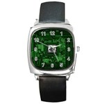 Technology Computer Chip Electronics Industry Circuit Board Square Metal Watch Front