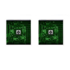 Technology Computer Chip Electronics Industry Circuit Board Cufflinks (square) by Bakwanart