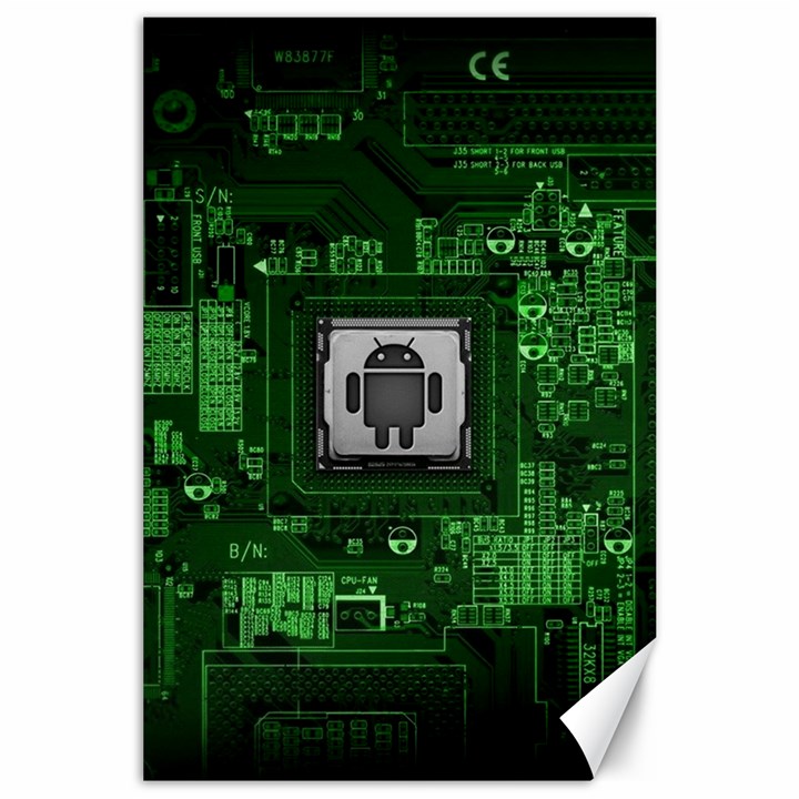 Technology Computer Chip Electronics Industry Circuit Board Canvas 24  x 36 