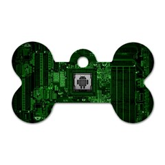 Technology Computer Chip Electronics Industry Circuit Board Dog Tag Bone (two Sides) by Bakwanart