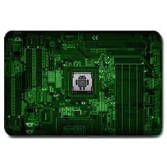 Technology Computer Chip Electronics Industry Circuit Board Large Doormat by Bakwanart