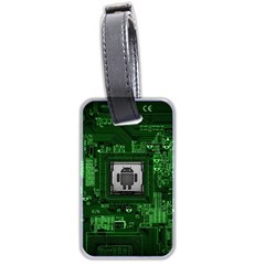 Technology Computer Chip Electronics Industry Circuit Board Luggage Tag (two Sides) by Bakwanart