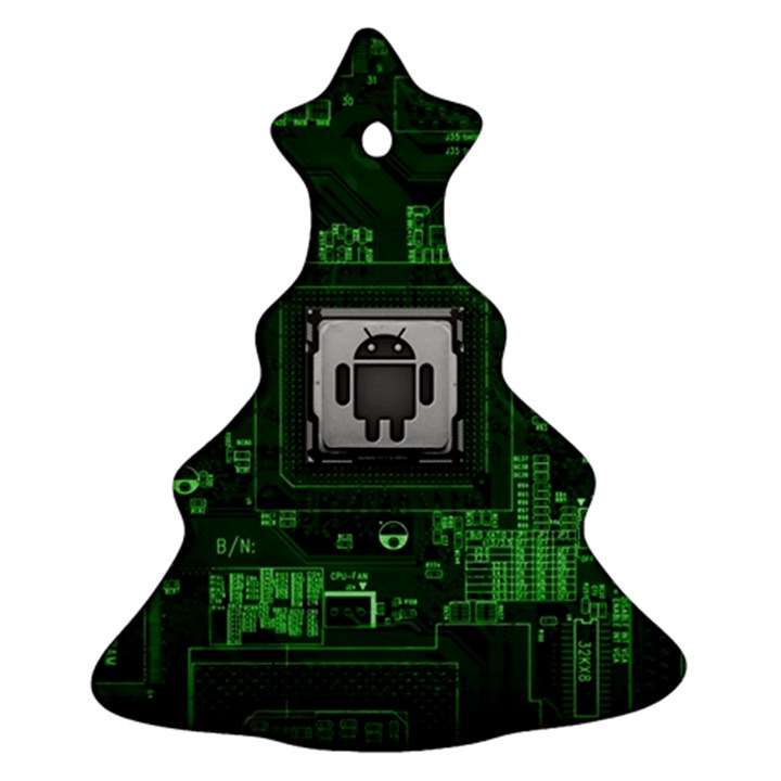 Technology Computer Chip Electronics Industry Circuit Board Christmas Tree Ornament (Two Sides)