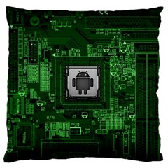 Technology Computer Chip Electronics Industry Circuit Board Large Cushion Case (one Side) by Bakwanart