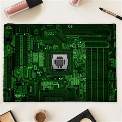 Technology Computer Chip Electronics Industry Circuit Board Cosmetic Bag (xxl) by Bakwanart