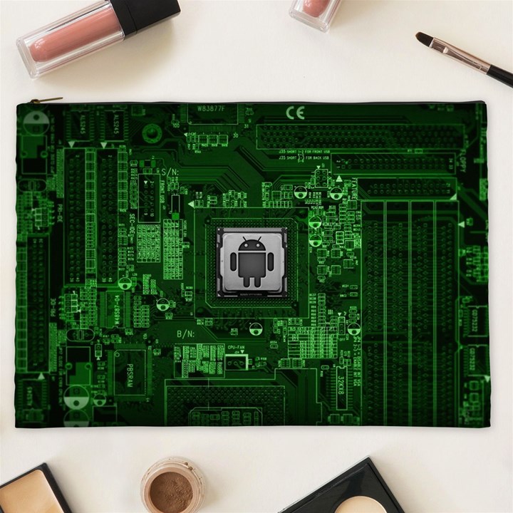 Technology Computer Chip Electronics Industry Circuit Board Cosmetic Bag (XXL)