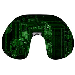 Technology Computer Chip Electronics Industry Circuit Board Travel Neck Pillow by Bakwanart