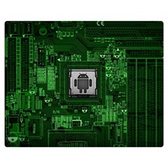 Technology Computer Chip Electronics Industry Circuit Board Two Sides Premium Plush Fleece Blanket (medium) by Bakwanart