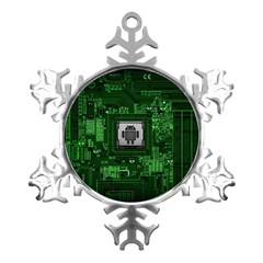 Technology Computer Chip Electronics Industry Circuit Board Metal Small Snowflake Ornament by Bakwanart