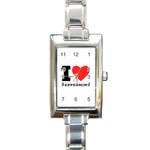 I love peppermint Rectangle Italian Charm Watch Front