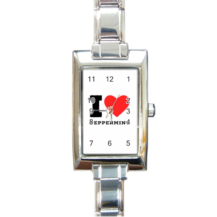 I love peppermint Rectangle Italian Charm Watch