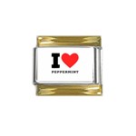 I love peppermint Gold Trim Italian Charm (9mm) Front