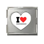 I love peppermint Mega Link Heart Italian Charm (18mm) Front