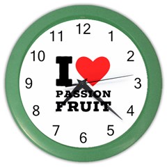 I Love Passion Fruit Color Wall Clock by ilovewhateva