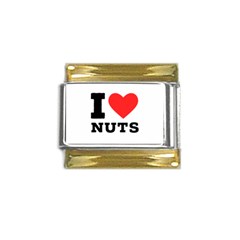 I Love Nuts Gold Trim Italian Charm (9mm) by ilovewhateva