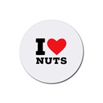 I love nuts Rubber Round Coaster (4 pack) Front