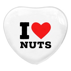 I Love Nuts Heart Glass Fridge Magnet (4 Pack) by ilovewhateva