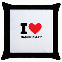 I Love Marshmallow  Throw Pillow Case (black) by ilovewhateva