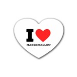 I love marshmallow  Rubber Heart Coaster (4 pack) Front