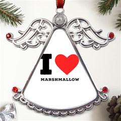 I Love Marshmallow  Metal Angel With Crystal Ornament by ilovewhateva