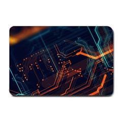 Abstract Colorful Circuit Small Doormat by Bakwanart