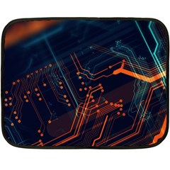 Abstract Colorful Circuit Fleece Blanket (mini) by Bakwanart