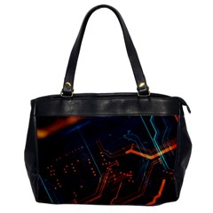 Abstract Colorful Circuit Oversize Office Handbag by Bakwanart