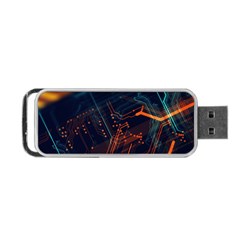 Abstract Colorful Circuit Portable Usb Flash (one Side) by Bakwanart